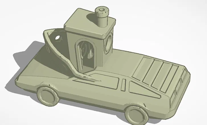 De-Lorebenchy (Delorean Benchy) - Mini DMC print-in-place - Image 1