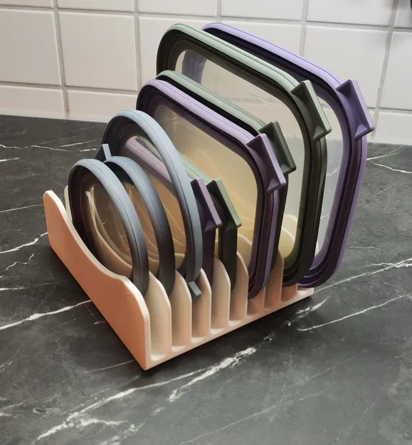 Giá đỡ nắp hộp đựng thực phẩm (storage container lid holder) - Image 1