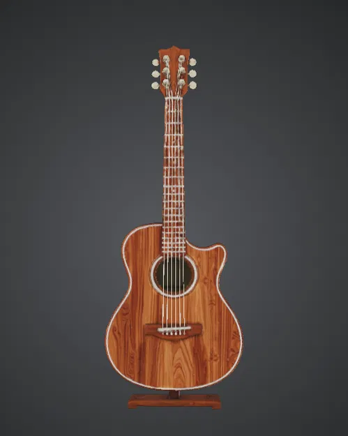 Mô hình Guitar Acoustic – Guitar gỗ cutaway chi tiết - Image 1