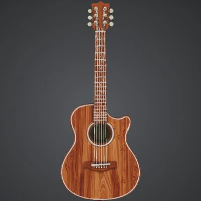 Mô hình Guitar Acoustic – Guitar gỗ cutaway chi tiết