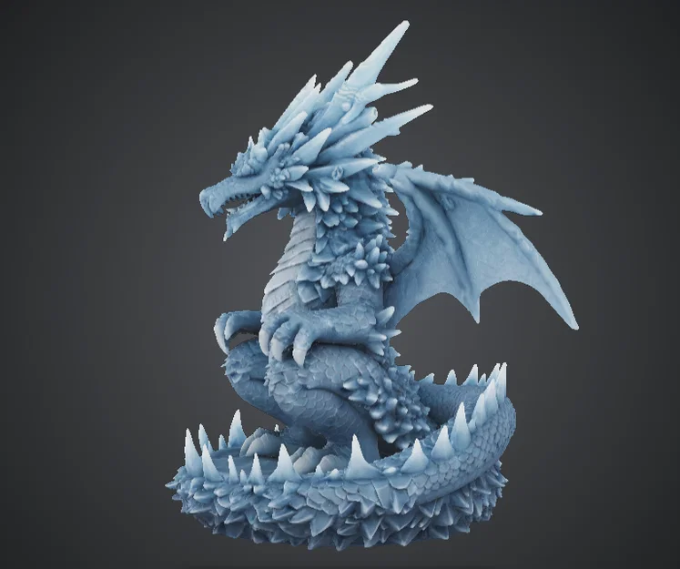 Rồng Băng Wyrmling trên Đế Băng – Rồng Fantasy Tinh Thể Băng - Image 2