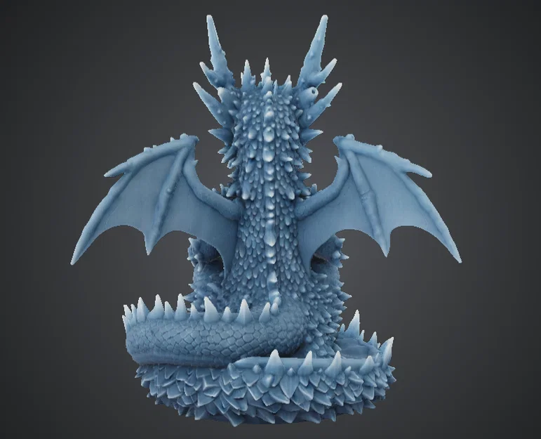 Rồng Băng Wyrmling trên Đế Băng – Rồng Fantasy Tinh Thể Băng - Image 3