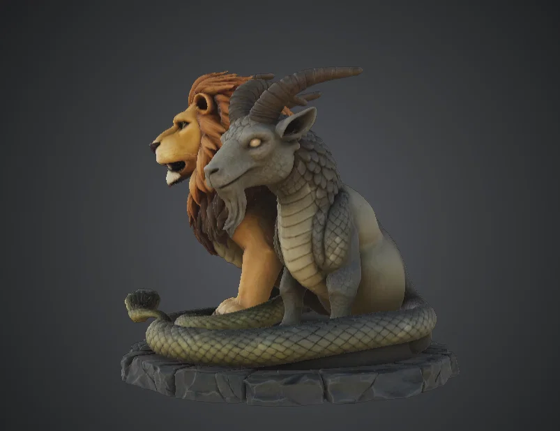 Tượng Mythic Chimera – Quái Thú Lai Sư Tử Dê Rắn Huyền Thoại - Image 2