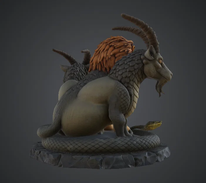 Tượng Mythic Chimera – Quái Thú Lai Sư Tử Dê Rắn Huyền Thoại - Image 3