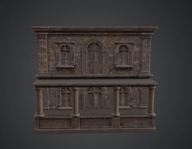 Mặt Tiền Nhà Phố Đá 2 Tầng – Công Trình Đô Thị Cổ Điển - Image 1