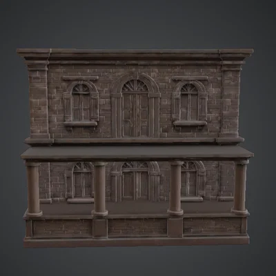 Mặt Tiền Nhà Phố Đá 2 Tầng – Công Trình Đô Thị Cổ Điển