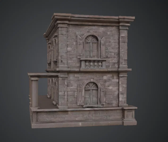 Mặt Tiền Nhà Phố Đá 2 Tầng – Công Trình Đô Thị Cổ Điển - Image 2