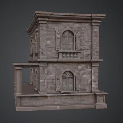 Mặt Tiền Nhà Phố Đá 2 Tầng – Công Trình Đô Thị Cổ Điển