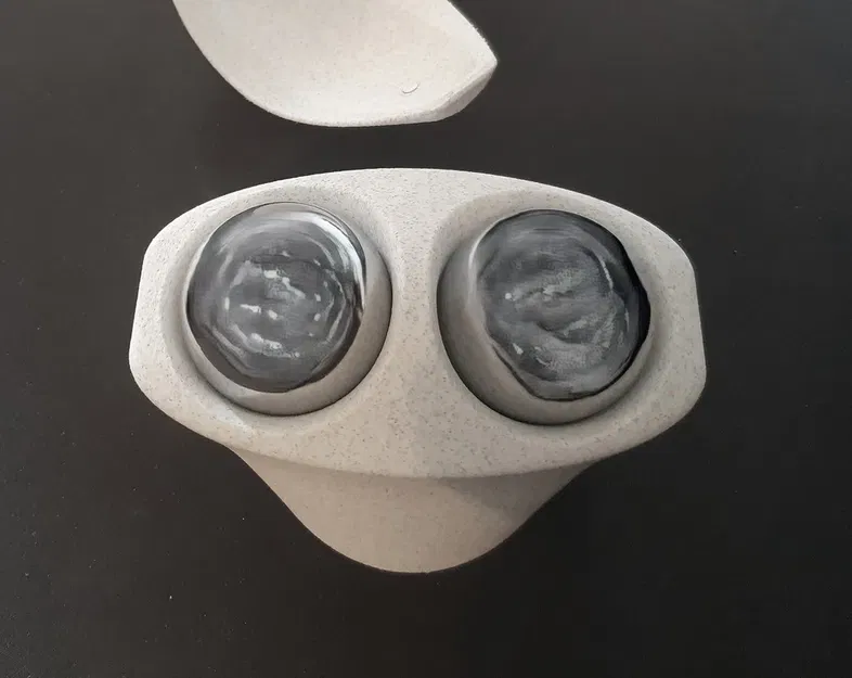 Hộp đựng bi Baoding vân đá (marble) kèm nắp nam châm - Image 4