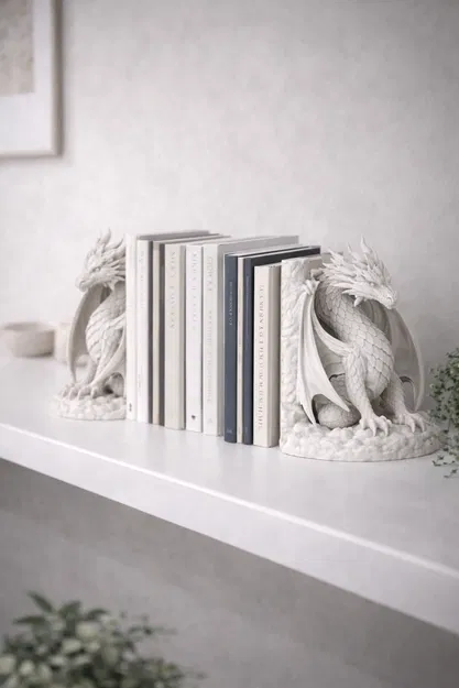 Chặn Sách Rồng Hộ Vệ In 3D – Trang Trí Kệ Sách Thanh Lịch - Image 1
