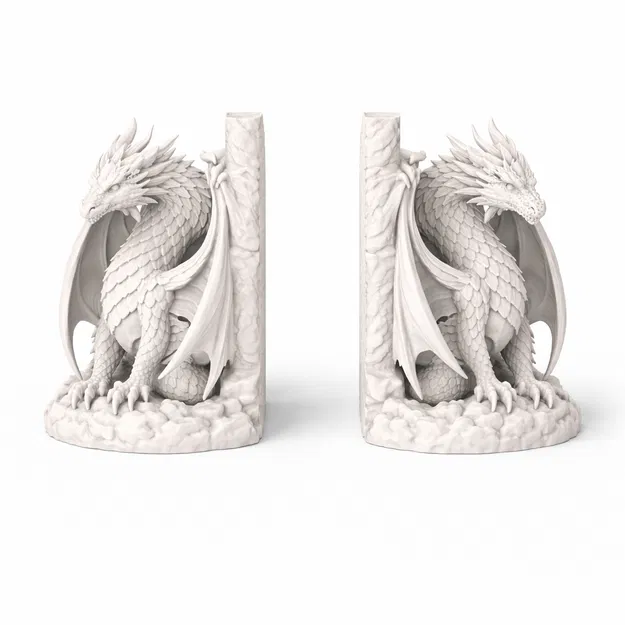 Chặn Sách Rồng Hộ Vệ In 3D – Trang Trí Kệ Sách Thanh Lịch - Image 2