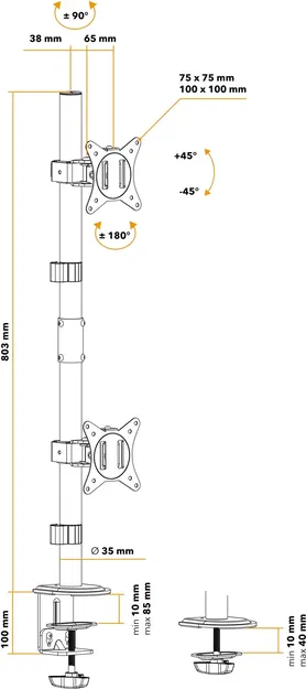 Bộ organizer cho trụ Alza Ergo ErgoArm DE30 Pylon - Image 6