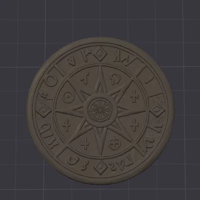 Medaglione Magico Fantasy – Huy chương ma thuật khắc rune cổ