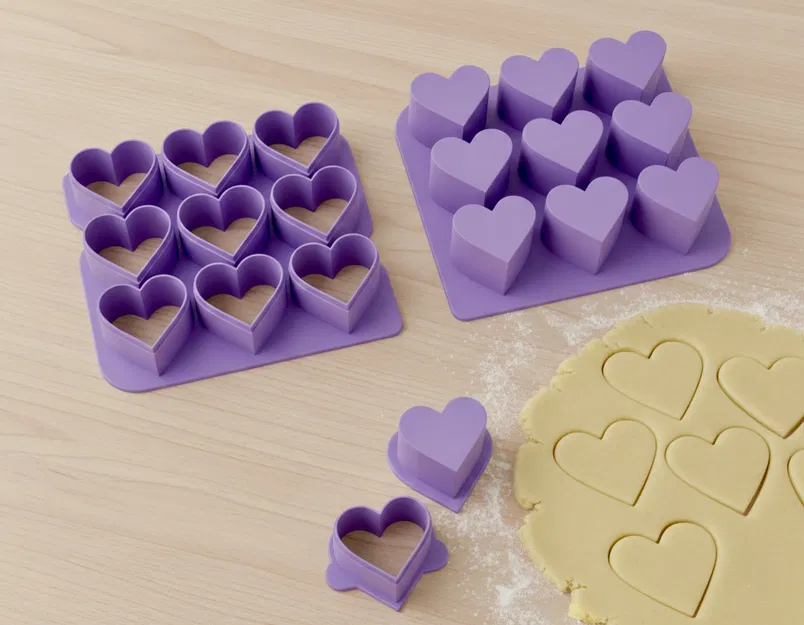 Bộ 9-in-1 Khuôn Cắt Bánh Quy Hình Tim & Khuôn Cake Pop - Image 1