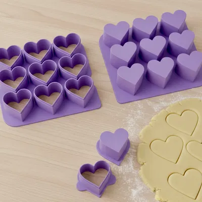Bộ 9-in-1 Khuôn Cắt Bánh Quy Hình Tim & Khuôn Cake Pop