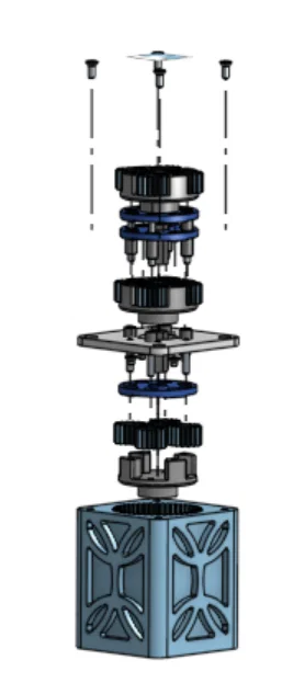 Hộp số hành tinh 3 tầng (3 stage planetary gearbox) - Image 1