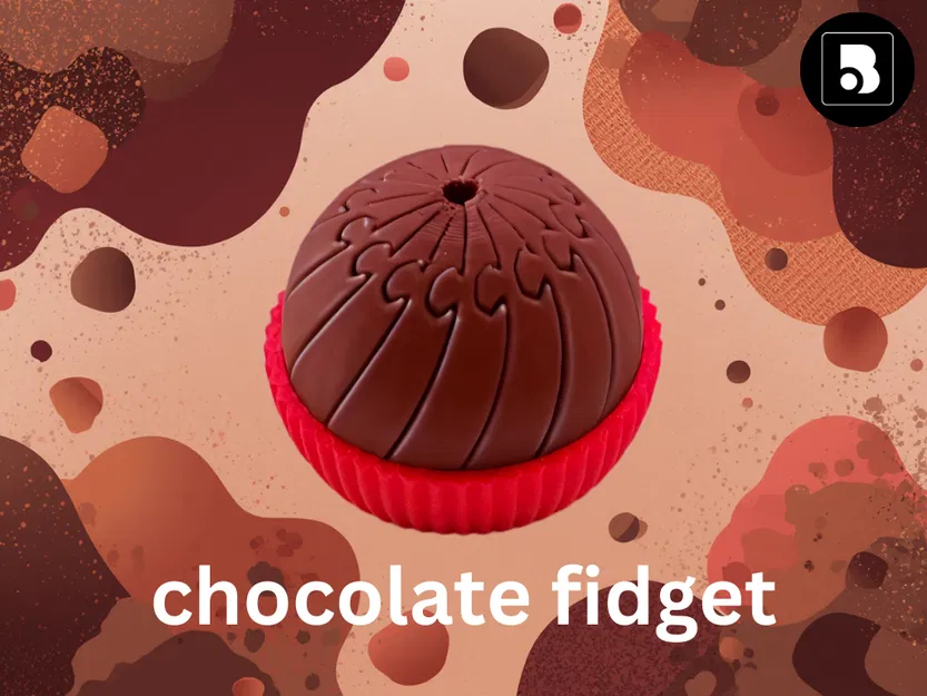 Mini Twisty Chocolate Fidget (Print-in-Place) – Fidget xoắn hình chocolate mini - Image 1