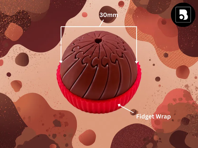 Mini Twisty Chocolate Fidget (Print-in-Place) – Fidget xoắn hình chocolate mini - Image 2