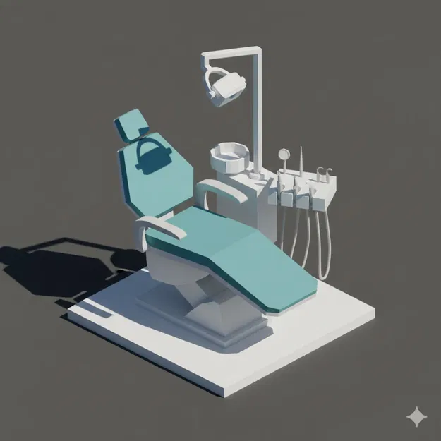 Ghế Nha Khoa Low Poly - Image 1