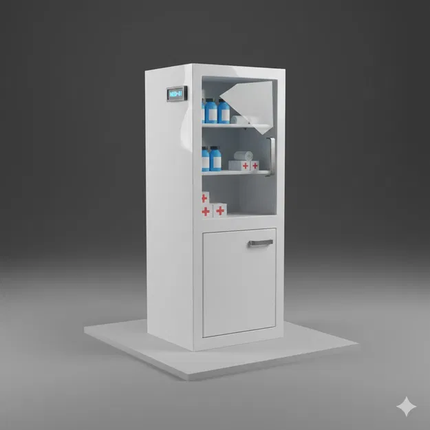 Tủ thuốc y tế Low Poly (Low Poly Medical Cabinet) - Image 1