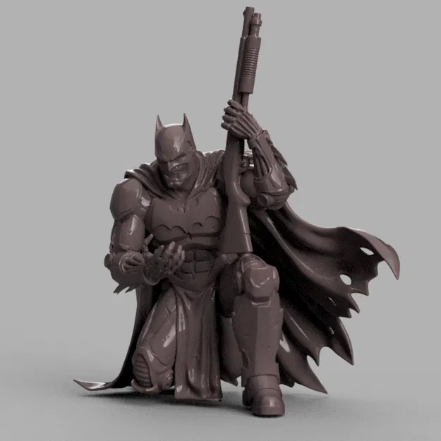 Dark Knight – Tượng Hero Chiến Thuật Quỳ Gối (STL) - Image 1