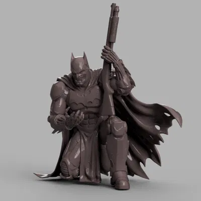 Dark Knight – Tượng Hero Chiến Thuật Quỳ Gối (STL)