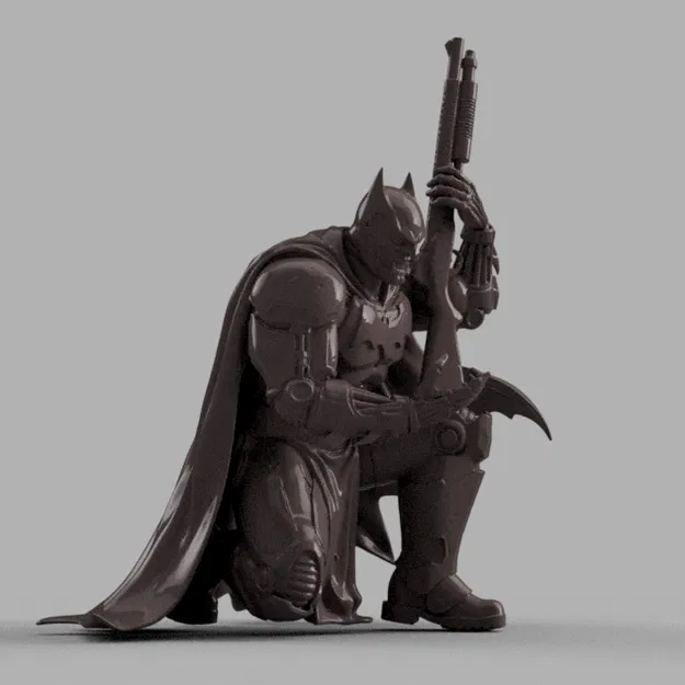 Dark Knight – Tượng Hero Chiến Thuật Quỳ Gối (STL) - Image 2