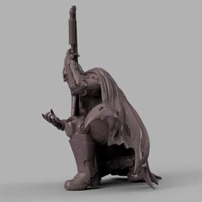 Dark Knight – Tượng Hero Chiến Thuật Quỳ Gối (STL)