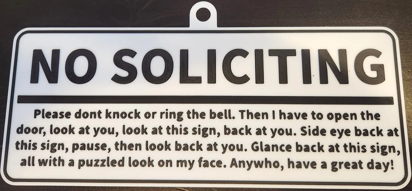 Bảng “No Soliciting” Hài Hước - Image 1