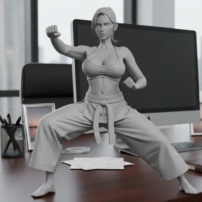 Cô gái gợi cảm đang tập karate