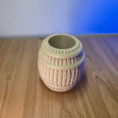 Khay Cắm Bút Để Bàn Hình Thùng Gỗ (Wooden Barrel Desk Pen Organizer)