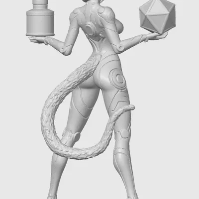 Tượng Cyber Cat-Girl 50