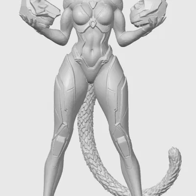 Tượng Cyber cat-girl 51