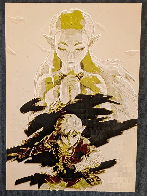 BOTW-00 – Đĩa trang trí Zelda & Link (FDM 4 màu) - Image 2