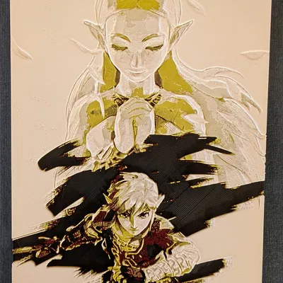 BOTW-00 – Đĩa trang trí Zelda & Link (FDM 4 màu)