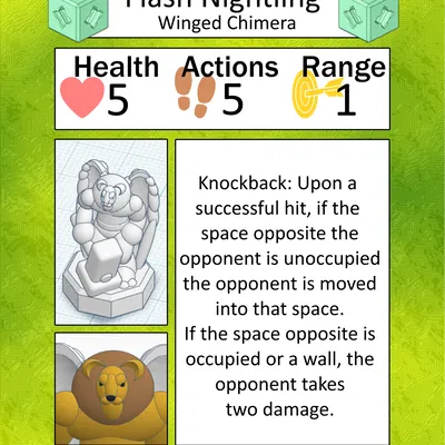 PrintAQuest: Đế Skirmish & Thẻ Nhân Vật Trống kèm Flash Nightling