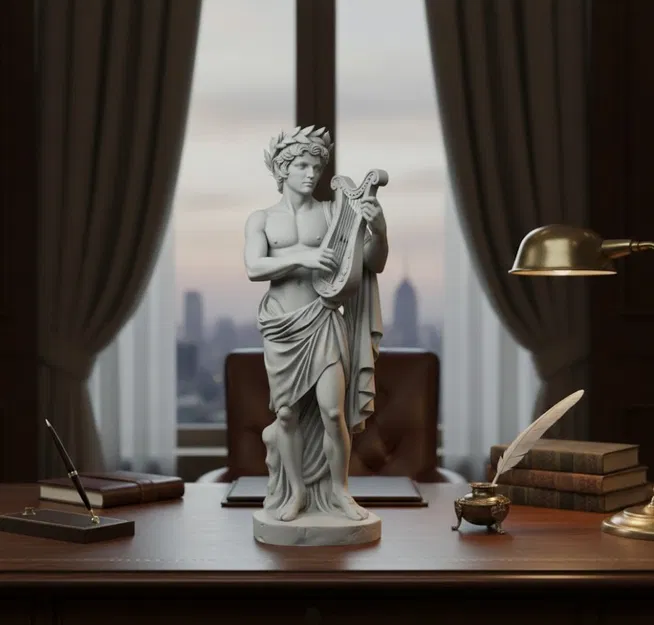 Thần Hy Lạp Apollo cầm đàn lyre và đội vòng nguyệt quế - Image 1