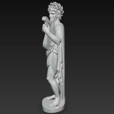 Thần Hy Lạp Apollo cầm đàn lyre và đội vòng nguyệt quế