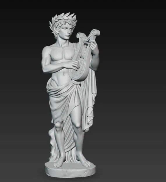 Thần Hy Lạp Apollo cầm đàn lyre và đội vòng nguyệt quế - Image 3