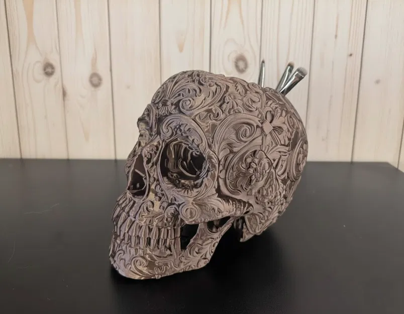 Hộp đựng bàn làm việc/Chậu cây Đầu Lâu Hoa Văn Baroque 1:1 (Scalable) - Image 6