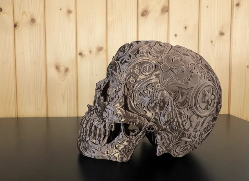 Hộp đựng bàn làm việc/Chậu cây Đầu Lâu Hoa Văn Baroque 1:1 (Scalable) - Image 7