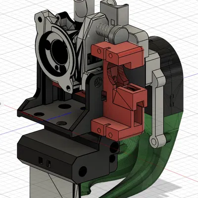 Carriage BCJ linear X rail cho Cartographer, extruder Libra/Trigger & servo-cutter