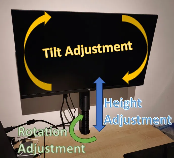 Chân Đế Màn Hình In Hoàn Toàn – Chỉnh Cao/Xoay/Nghiêng – VESA 75 & 100 - Image 1