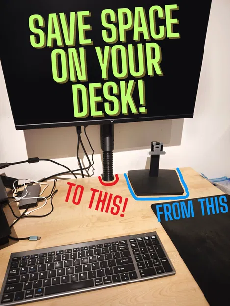 Chân Đế Màn Hình In Hoàn Toàn – Chỉnh Cao/Xoay/Nghiêng – VESA 75 & 100 - Image 2