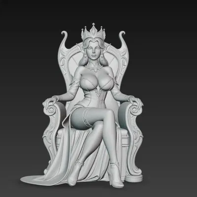 Nữ hoàng Elf gợi cảm ngực lớn ngồi trên ngai vàng