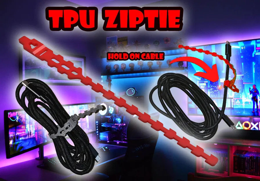 Dây rút TPU giữ luôn trên dây cáp (TPU cable Ziptie hold on cable) - Image 1