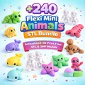Bundle 240+ Thú Flexi STL & 3MF – Print-in-Place Mini Animals & Keychains (Tải số) - Thumbnail 1