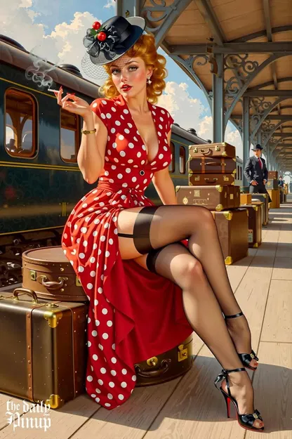 Pin-up Chấm Bi tại Sân Ga Tàu - Image 2