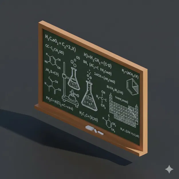 Bảng Đen Hóa Học Low Poly - Image 1