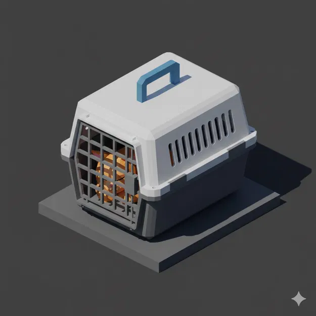 Lồng Vận Chuyển Thú Cưng Low Poly - Image 1